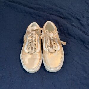 Gold Satin Sneakers